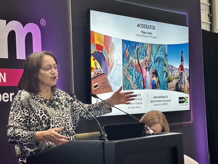 South Africa’s Minister of Tourism, Patricia De Lille at World Travel Market London 2023