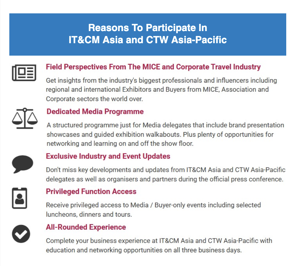 Reasons To Participate In
IT&CM Asia and CTW Asia-Pacific 2025 - Unravel Travel TV