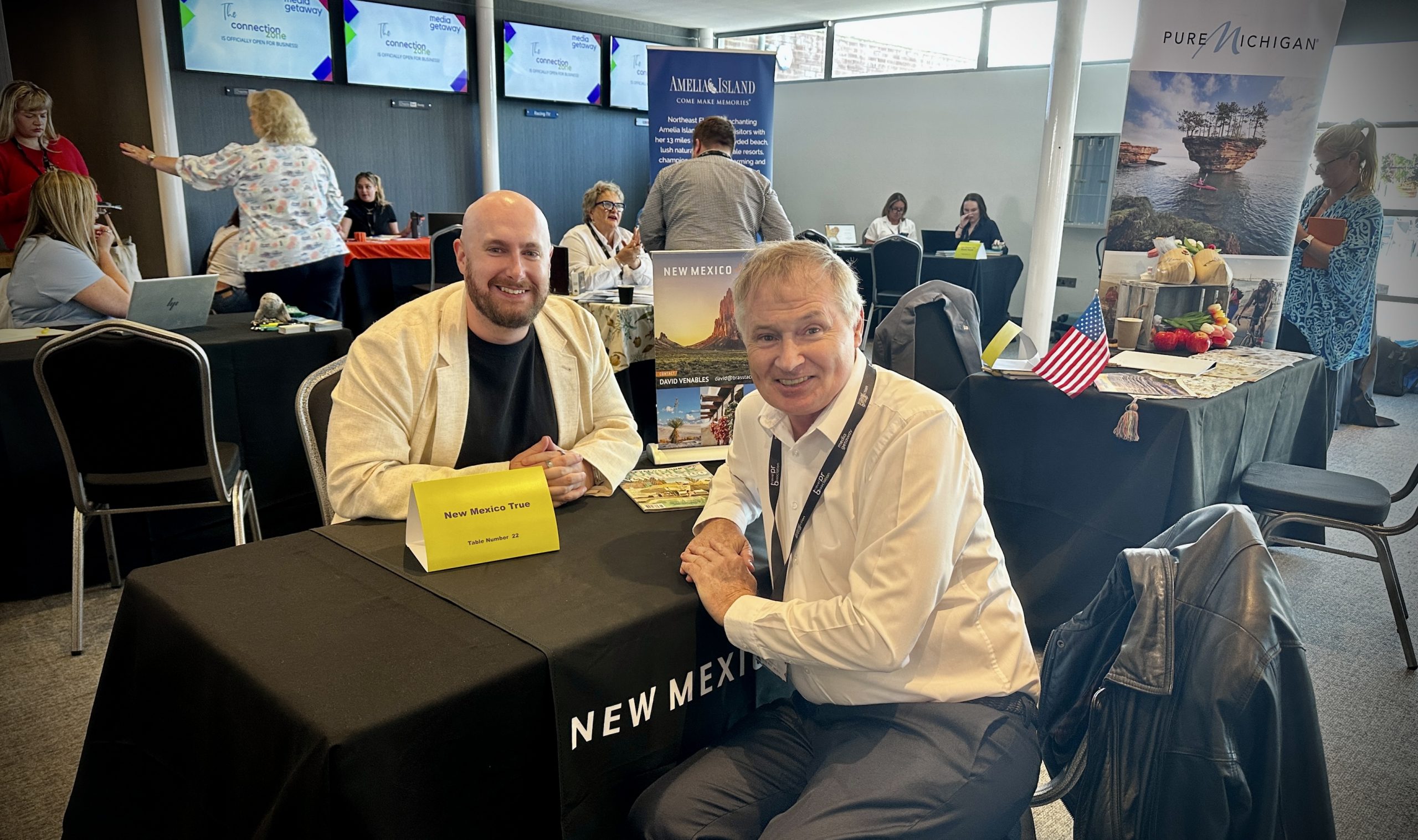 David Venables, Managing Director of Brass Tacks Media with leslie Graham, Unravel Travel TV